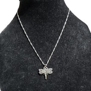 (SOLD) 925 Silver Firefly Necklace Sparkly